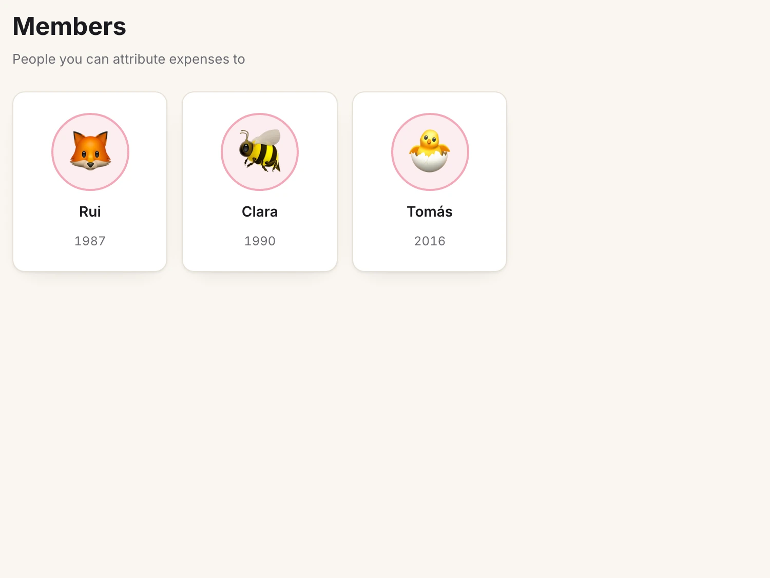 A screen from Spendhog: Everyone on the same page